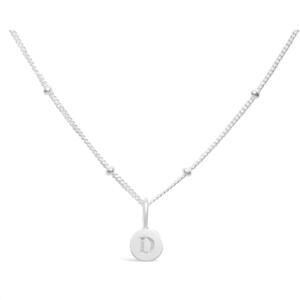 NEW STIA women's love letters mini disk letter necklace in silver